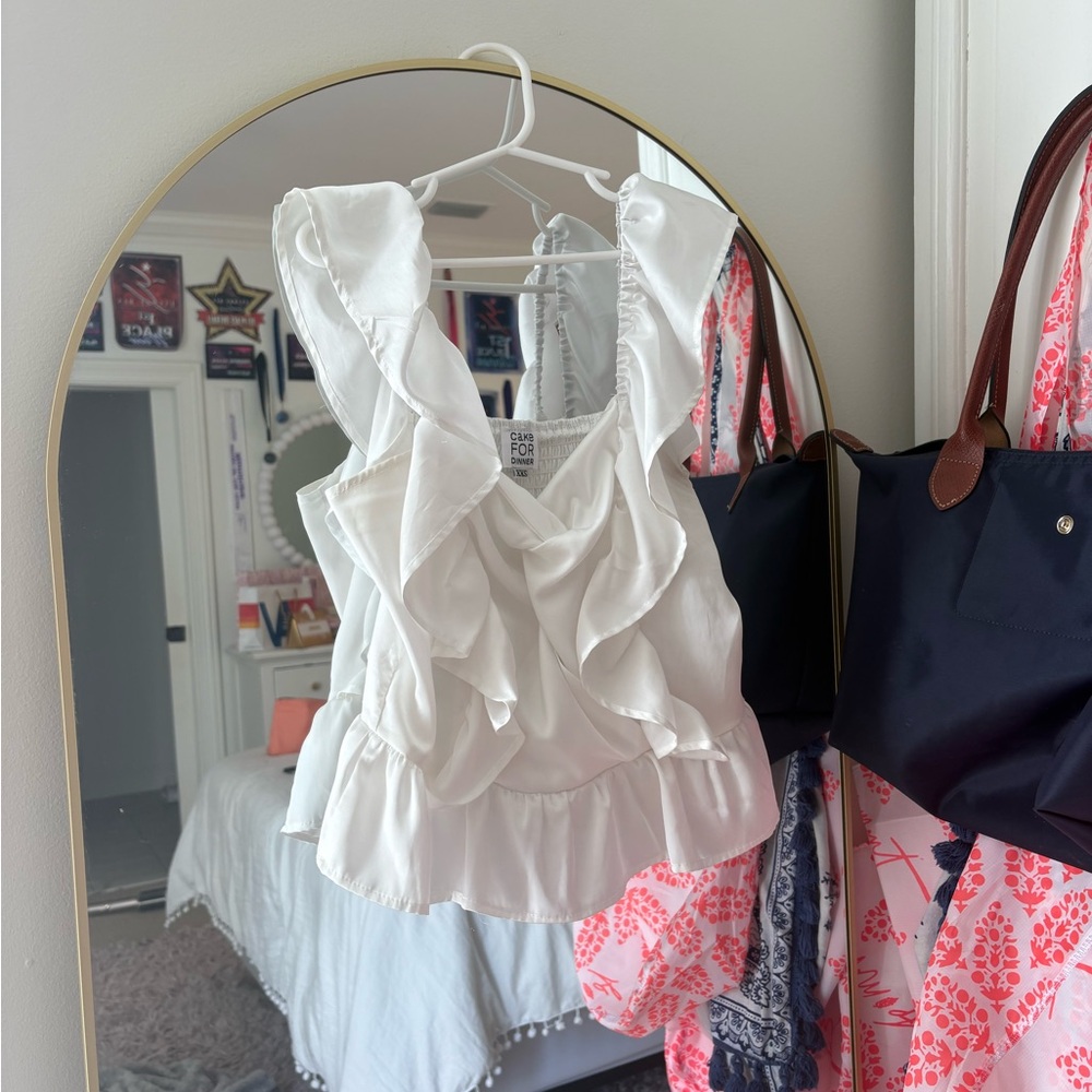 Cake For Dinner White Ophelia Satin Top